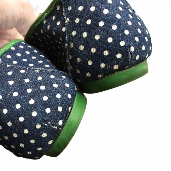 JOHNSTON & MURPHY Polka Dot Ballet Flat Shoes Polka Dots Blue White 9.5 - Picture 3 of 6
